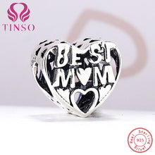 100% Authentic 925 Sterling Silver Best Mom Beads Fit Pandora Charms Bracel