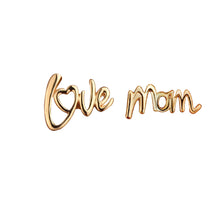 Free Shipping Letters LOVE MOM Yiwu Brand Jewelry Heart Stud Earrings Rose