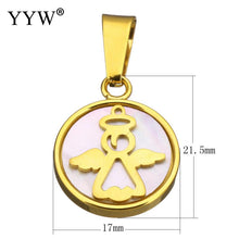 YYW Women Mom Baby Gold color Stainless Steel Pendants Ladies Jewelry White