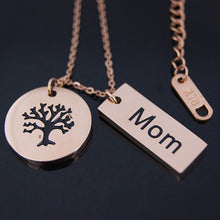 2016 Mother's Day Gift Rose Gold Filled Mom Tree Stainless Steel Necklace ,