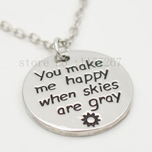 2017new Hand Stamped Jewelry""You make me happy when skies are gray" Mother