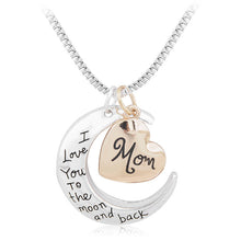 Silver/Gold Fahion Jewelry Women Message Pendant Gift for Mom Love you Than