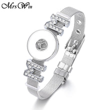 New 18MM Snap Bracelets & Bangles Stainless Steel MOM Charm Bracelet diy Bu
