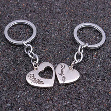 1Pair Mom Daughter Forever Love Keychain Openwork Heart Pendant Key Ring Pe