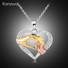 Ranzwal Mothers Day Gifts for Mom Women Hand in Hand Pendant Necklaces with