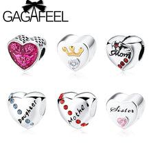 GAGAFEEL Clear Crystal Mother Daughter Beads Fit Pandora Bracelet Necklace