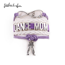 Little MingLou 4 colors Infinity love Dance mom Bracelet Dancing shoes Char