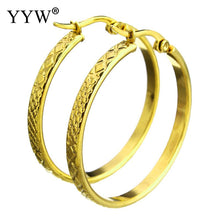 YYW Wholesale Price Punk Women Mom Wedding Gold color Stainless Steel Hoop