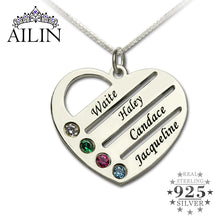 Wholesale Family Necklace with Kids Names Engraved Heart  Mother Necklace S