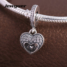 Mother's day I Love My Mom Hearts charm 925 Sterling Silver fit Bracelets n