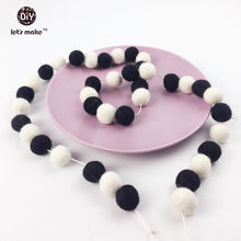 Let's Make Felt Ball Wool Black Match White 30pcs 20mm DIY Craft Nursing Ne