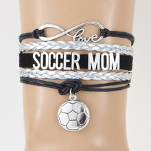Drop Shipping Soccer charm infinity love Soccer Mom bracelets & Bangles han