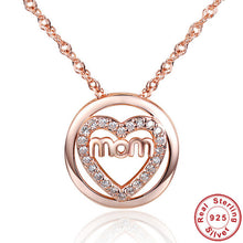 Rose Gold Color 925 Sterling Silver Heart Love Pendants Rose Gold Color Mom