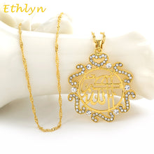 Ethlyn zircon Allah Pendant Necklace Islam Jewelry Women,Muslim Item Gold C