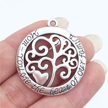 BULK 30 Zinc Alloy Metal Tree of Life Pendant Words Mom You Are The Heart o