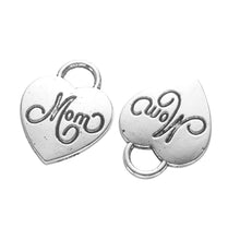 20PCS Antique Silver Plated Mom/Grandma Heart Shape Pendants For Women Kids