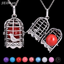 SEDmart Bird Cage Candy Color Music Ball Caller Pendant Necklace Mom And Ba