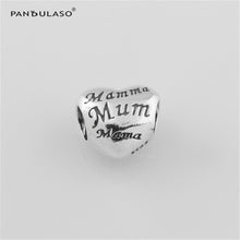 Pandulaso Mom Heart Silver Beads Fit Charms Silver 925 Original Bracelets D