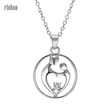 New Mother Children Necklace Mom Baby Child Family Love Rhinestone Heart Pe