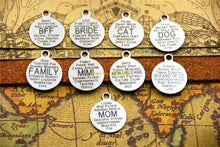 20pcs  stainless steel charms "BFF/BRIDE//DO/FAMILY/MIMI/NEW ORLEANS/WIZARD