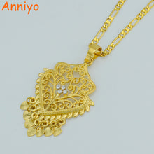 Anniyo Heart Africa Pendant Necklaces for Women,Dubai Necklace Girls,Arab J