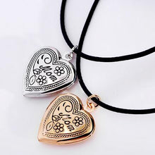 MOM Birthday Gift Photo Settings Black Leather Chain Floating Locket Heart
