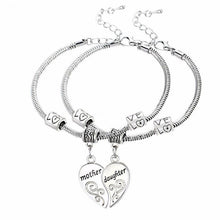 2Pcs Mother Daughter Broken Heart Bracelet Bangle Party Gifts Mom Women Gir