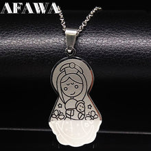 Mama Pendants Necklaces Choker Mom with kids Jewelry Stainless Steel Neckla