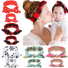 1Set Cute Children Bowknot Cotton Headband Headdress Mom Baby Mother Daught