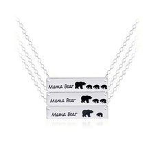Mama Bear Necklaces Pendants Chain Silver Simple Necklace For Mother Mom Gi
