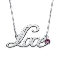 White Gold Plating Necklace Custom Names & Birthstone Gift for Mom and Kid