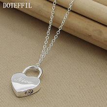 100% Brand New 925 Sterling Silver Necklace Fashion Women Necklace Heart Lo