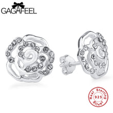 GAGAFEEL Flower Stud Pending 925 Sterling Silver  Earrings For Women Girls