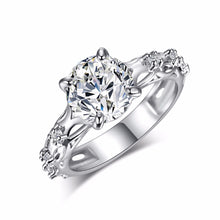 Top Quality Clear White AAA Zircon Crystal Silver Ring for Women Girls Mom
