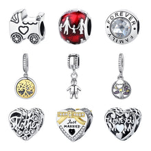Authentic 925 Sterling Silver Charms Beads Forever Family Tree Mom Sister C