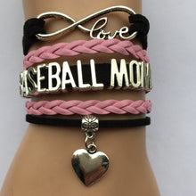 Drop Shipping Infinity Love Baseball Mom Bracelet   Sports Leather Braided