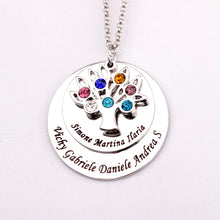 Family Tree Pendant Necklace 2016 New Arrival Birthstone Long Necklaces Cus