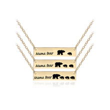 New Trendy Gold/Silver Charm Alloy Female Jewelry Necklace Mama Bear and Ki