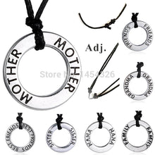 New vintage letter mom friends grandma sister family circle  rope chain pen