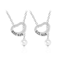 2017 Fashion Jewelry For Mom Silver Color Big Sis Letter Print Lil Sis Hear