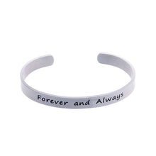 Bespmosp Vintage Bangle Stainless Steel" Forever And Always Remember I Love