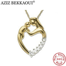 AZIZ BEKKAOUI 100% Real Pure Sterling Silver Pendant Mother kiss Child Pend