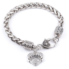 Rhinestone Heart Bracelet Letters MOM SISTER NANA MIMI nana niece nurse tea