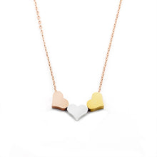 GORGEOUS TALE Tiny Triple Heart Necklace Three Sister Gift for Best Friend