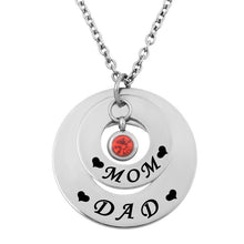 LASPERAL Fashion Stainless Steel Mom and Dad Pendants Necklace for Womem Me
