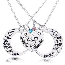 I Love You mother daughter Necklaces pendants the moon shape Statement Neck
