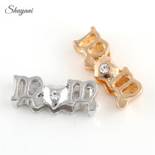 10PCS Alloy Rhinestone MOM Slide Charms fit DIY Wristband Silver/Gold Color