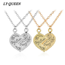 2pcs / set Broken Love "mother & daughter" Necklace Letter Pendant Mother's