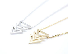 yiustar  Triangle Pendant Necklace Triskelion Pendant Dainty Geometric Chri