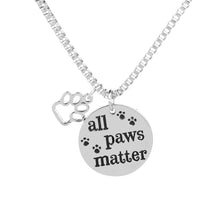 Cat Dog Lover Pet Paw Print Necklaces Hollow letter All Paws Matter Word ne